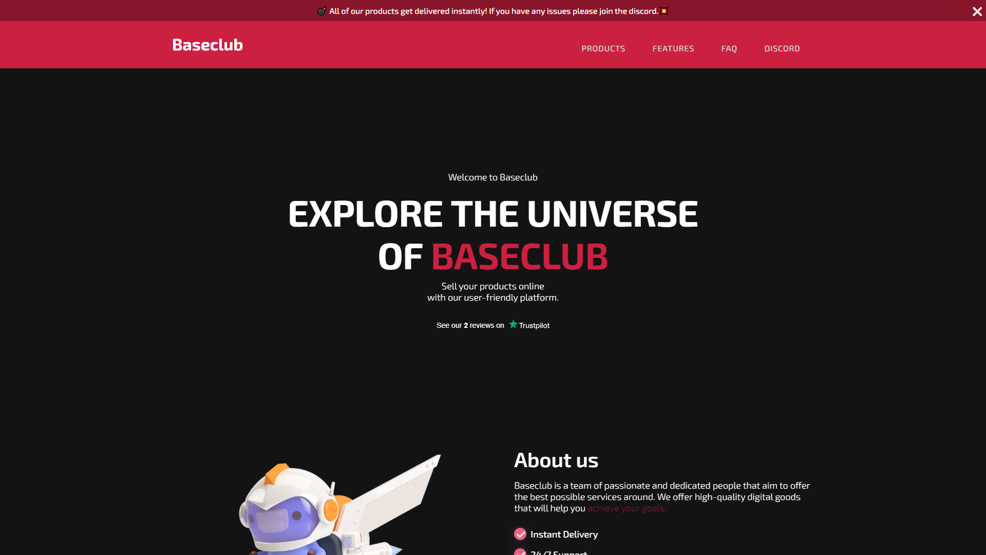 Good looking shop website
